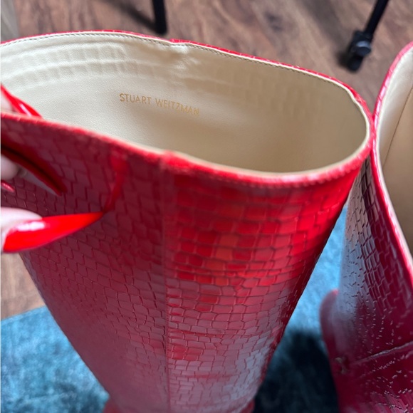 Stuart Weitzman Red Leather Knee Boots purchased but never worn - Picture 6 of 10